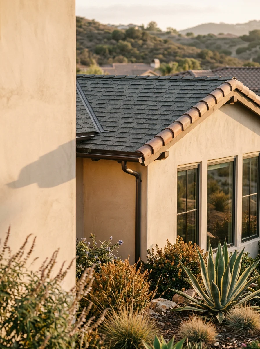 Luxury residential homes in 4S Ranch with manicured landscaping and contemporary architecture