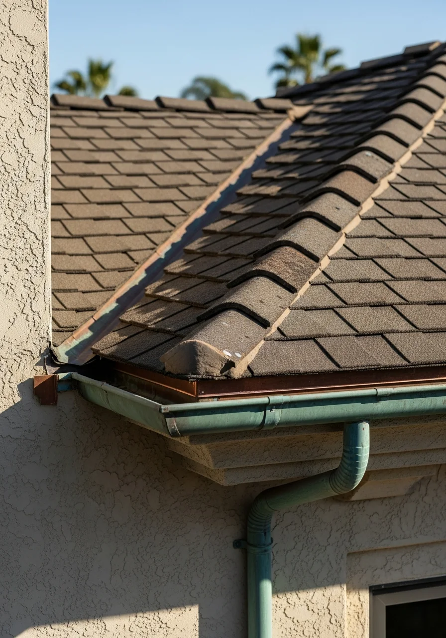 Coastal property detail showing architectural elements suited to ocean environment.