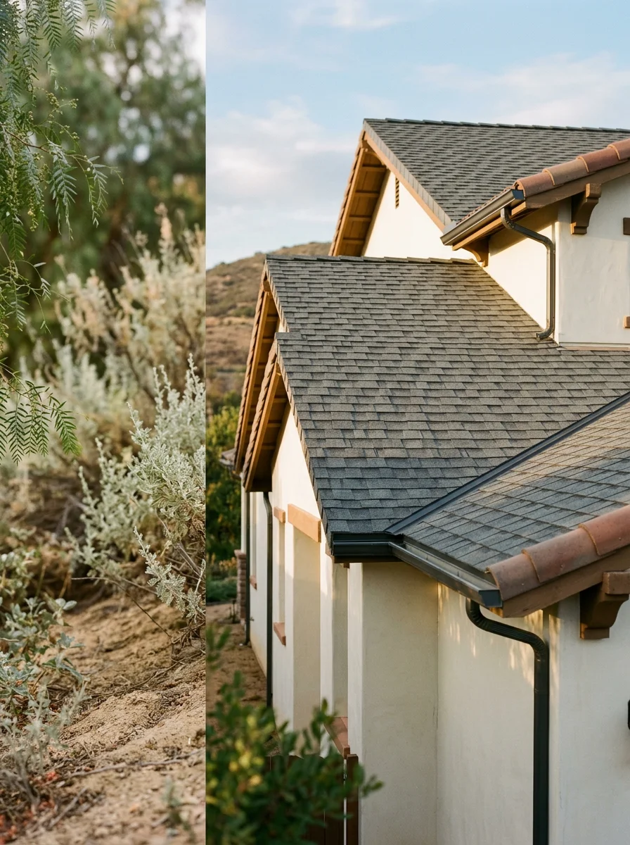 Modern residential home in Fallbrook with quality roofing and exterior finishes